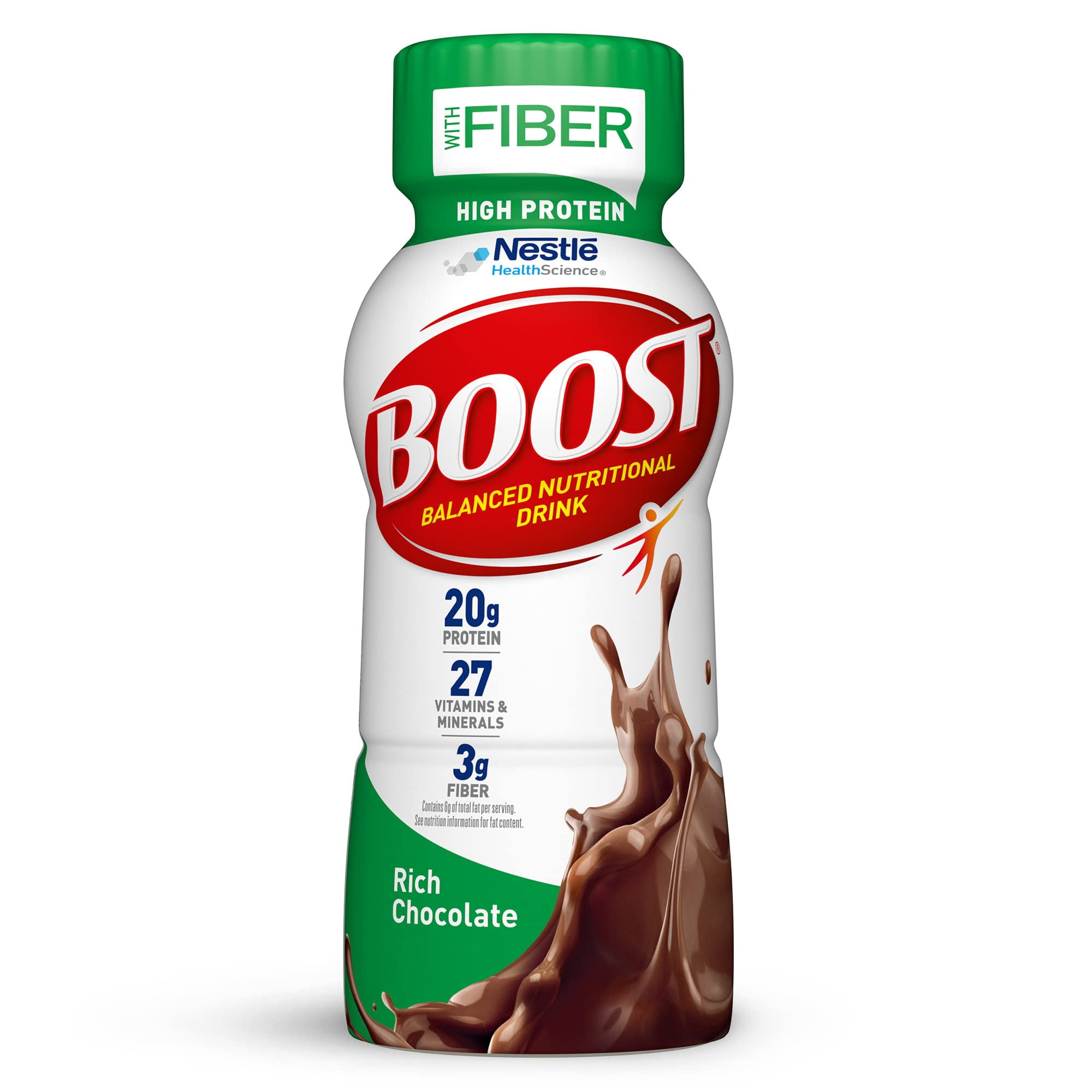 Boost High Protein With Fiber Complete Nutritional Drink, Rich