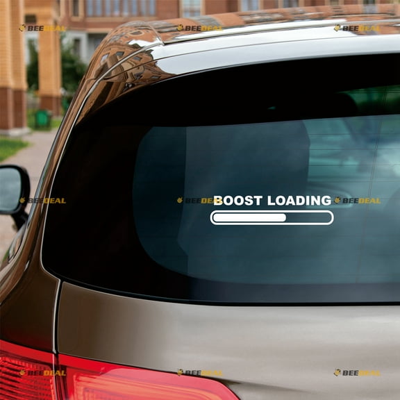 Boost Loading JDM Drifted Race Funny Sticker Decal Vinyl - 2 Pack White 6" - Fit for Honda Toyota Mazda Subaru Nissan Car Truck Die Cut No Background