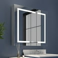 thumbnail image 1 of Boost-M1 32" W x 30" H Light Medicine Cabinet Recessed or Surface Mount Framed Aluminum Adjustable Shelves Vanity Mirror Cabinet, 1 of 20