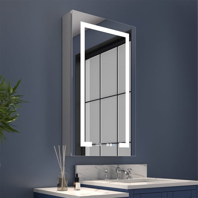 "Boost-M2 20""x36"" LED Lighted Recessed Bathroom Medicine Cabinet with ...