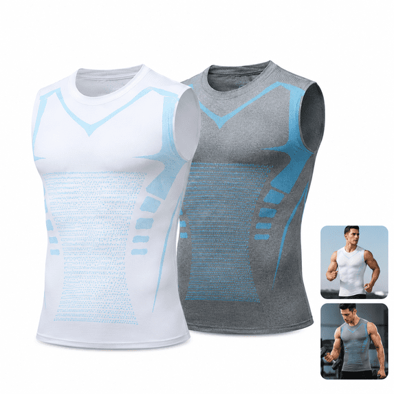 Boost Men Shirt, Men Sleeveless Compression Tank Top, Quick Dry Breathable Mesh Workout Shirt, Stretch Athletic Base Layer for Gym Running Daily Wear, S-5XL
