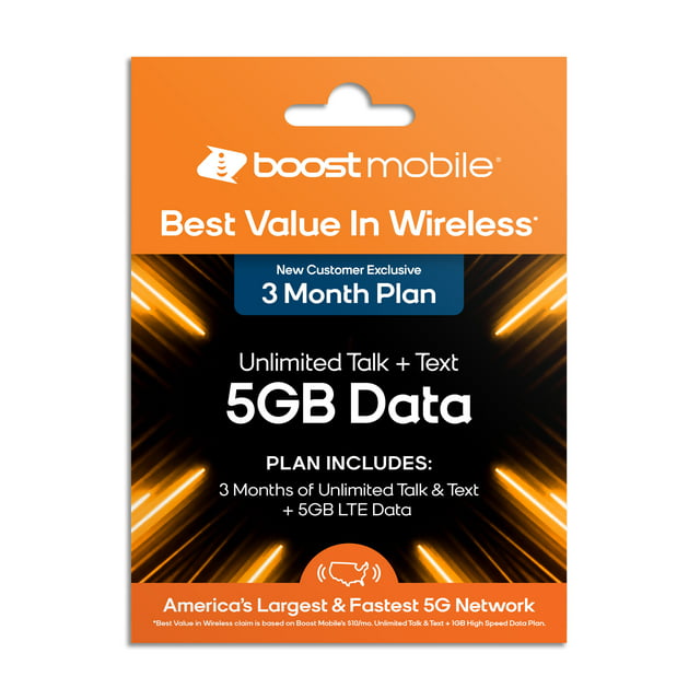 Boost Mobile 3 Mo/5GB SIM