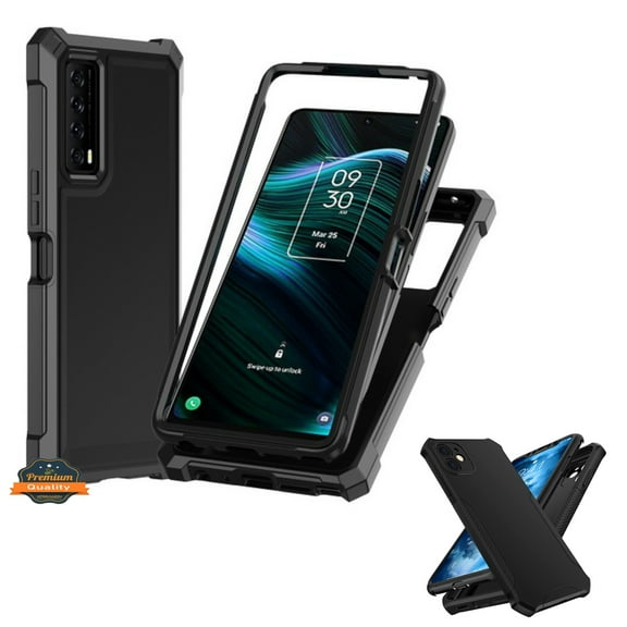 For Boost Mobile Celero 5G (2023 /2021) Full-Body Dual Layer Hybrid Case Slim, Drop-Proof TPU Hard PC, Durable Corner Front Bumper Protector Phone Case Cover by Xpression, Black