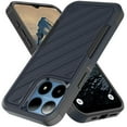 thumbnail image 1 of For Boost Mobile Summit 5G Hybrid lined shockproof dual layer Rugged 2in1 Hard PC & Silicone TPU Non Slip Textured Tough Armor Cover, XPM Phone Case [Blue], 1 of 11