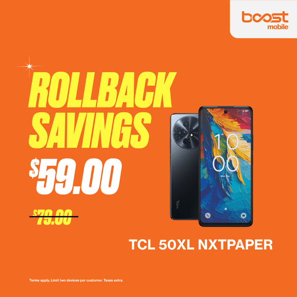 Boost Mobile TCL 50XL NXTPAPER 5G - Prepaid Smartphone [Locked to Boost Mobile]