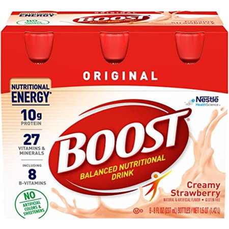 Boost Original Balanced Nutritional Drink, Creamy Strawberry, 8 Ounce Bottle
