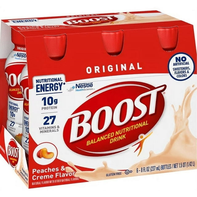 Boost Original Complete Nutritional Drink Peaches and Creme -- 8 fl oz 6 Each Pack of 3
