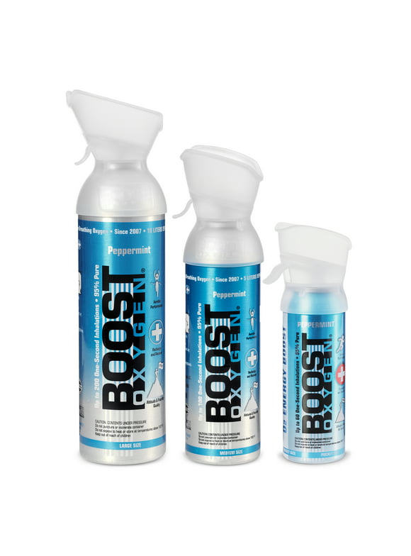 Boost Oxygen 3, 5, & 10L Supplemental Oxygen Can w/Mouthpiece, Peppermint