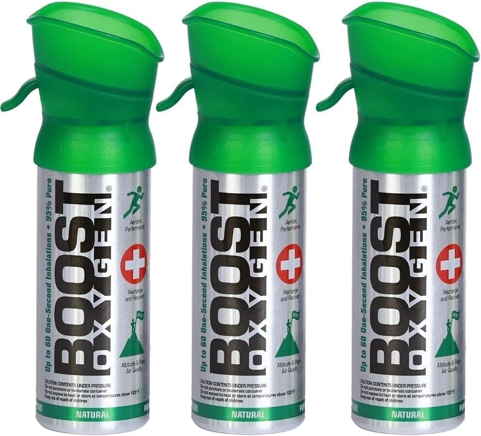 Boost Oxygen All-Natural Therapy Canister for Short Breath 3 Pack, 101 fl oz