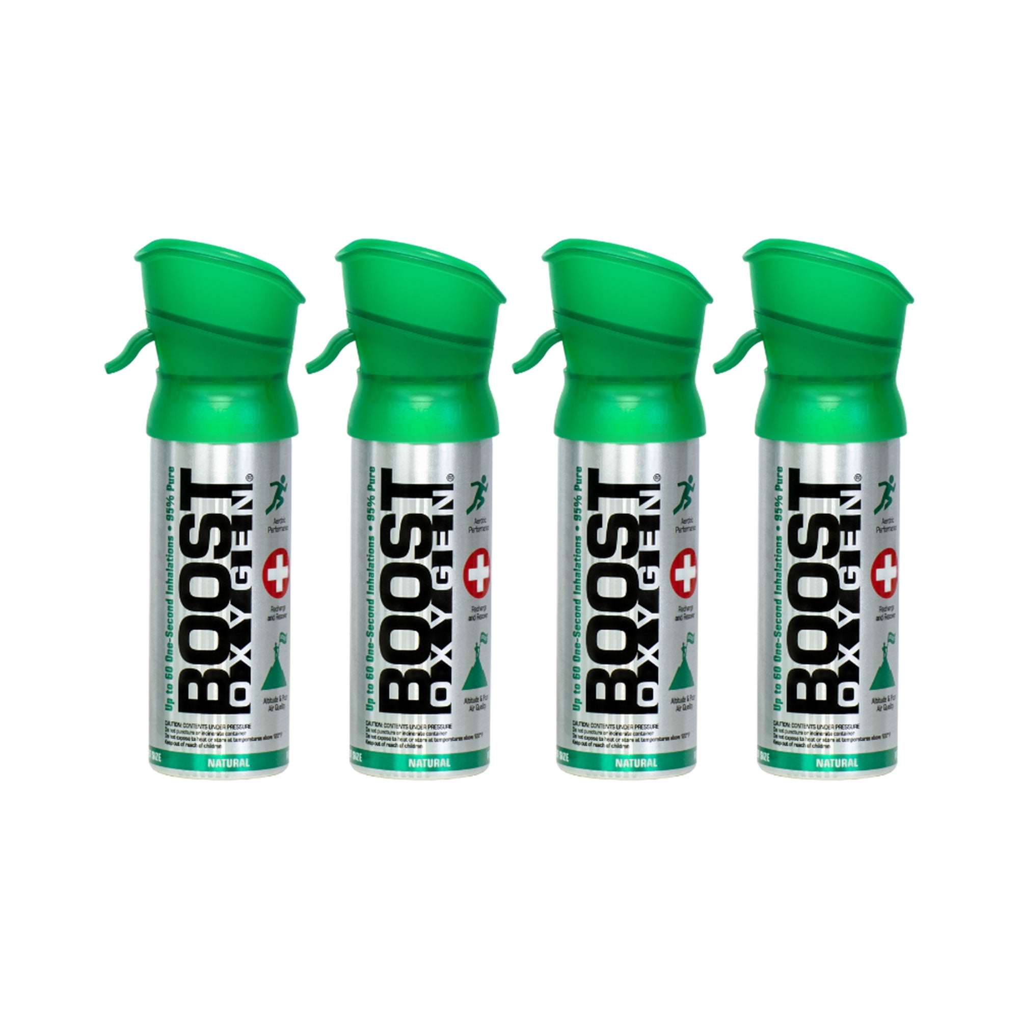 (4 pack) Boost Oxygen Portable Canned Oxygen, Natural, 3L