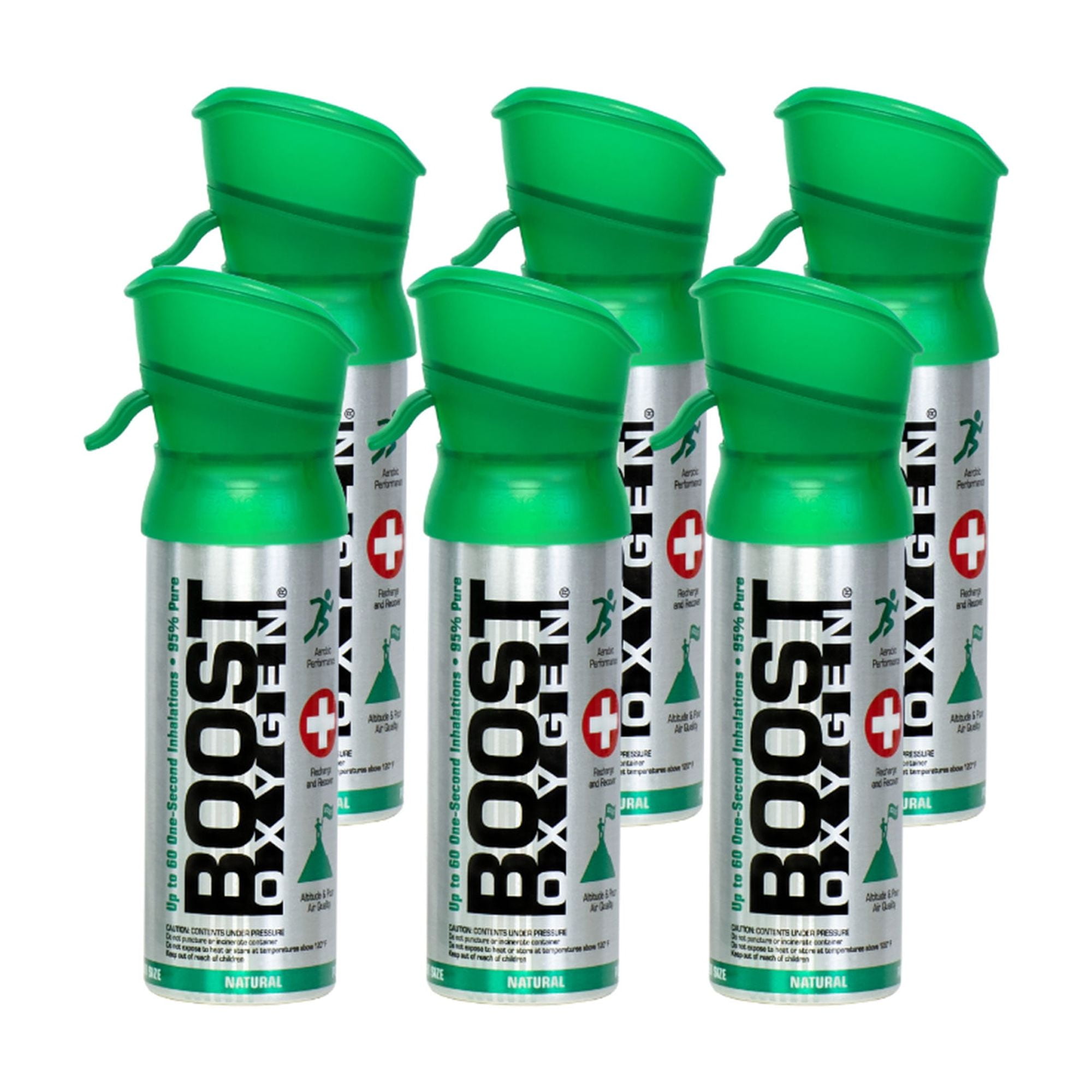 (6 pack) Boost Oxygen Portable Canned Oxygen, Natural, 3L