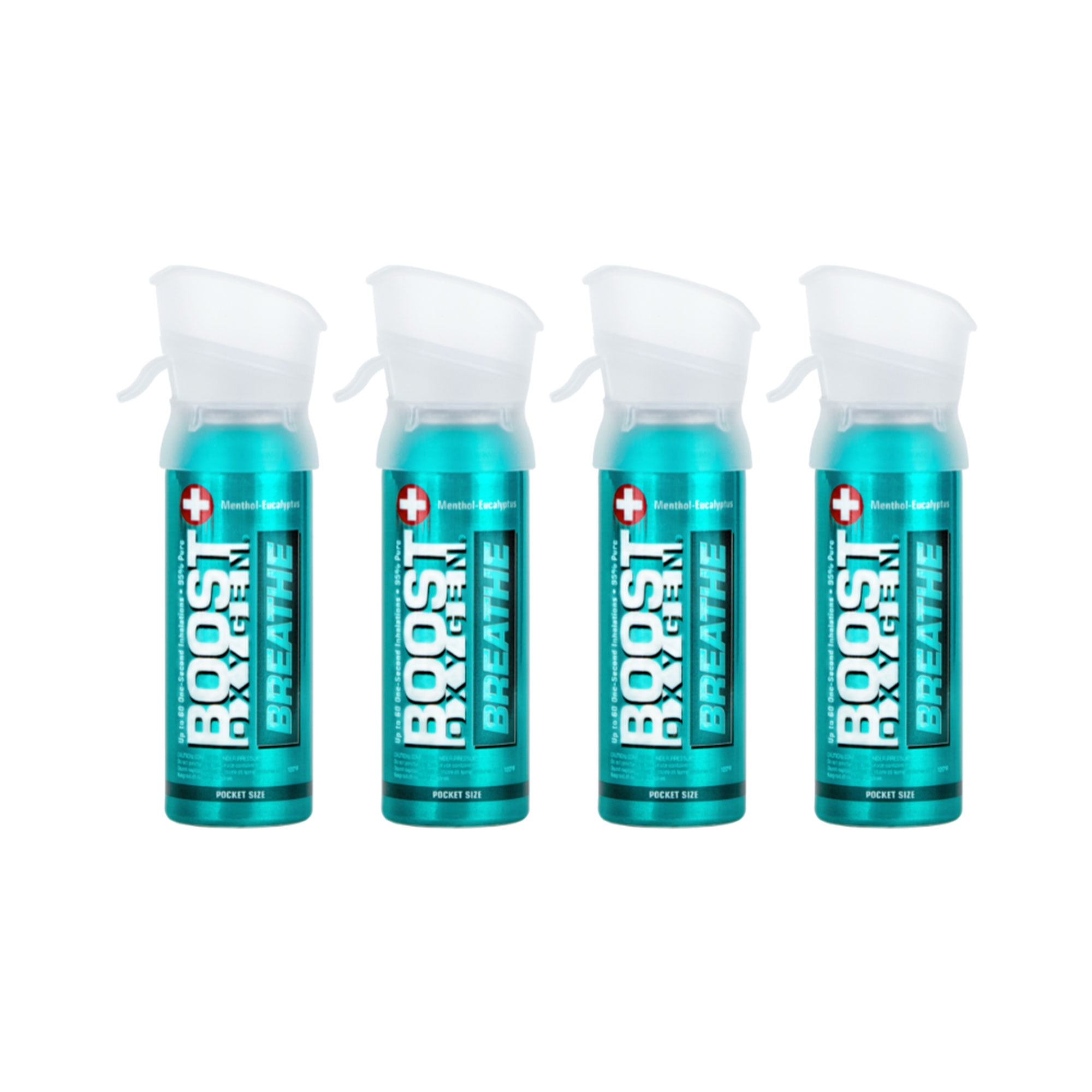 Boost Oxygen Pocket Size 3L Respiratory Support Canister, Menthol, 4 Pack