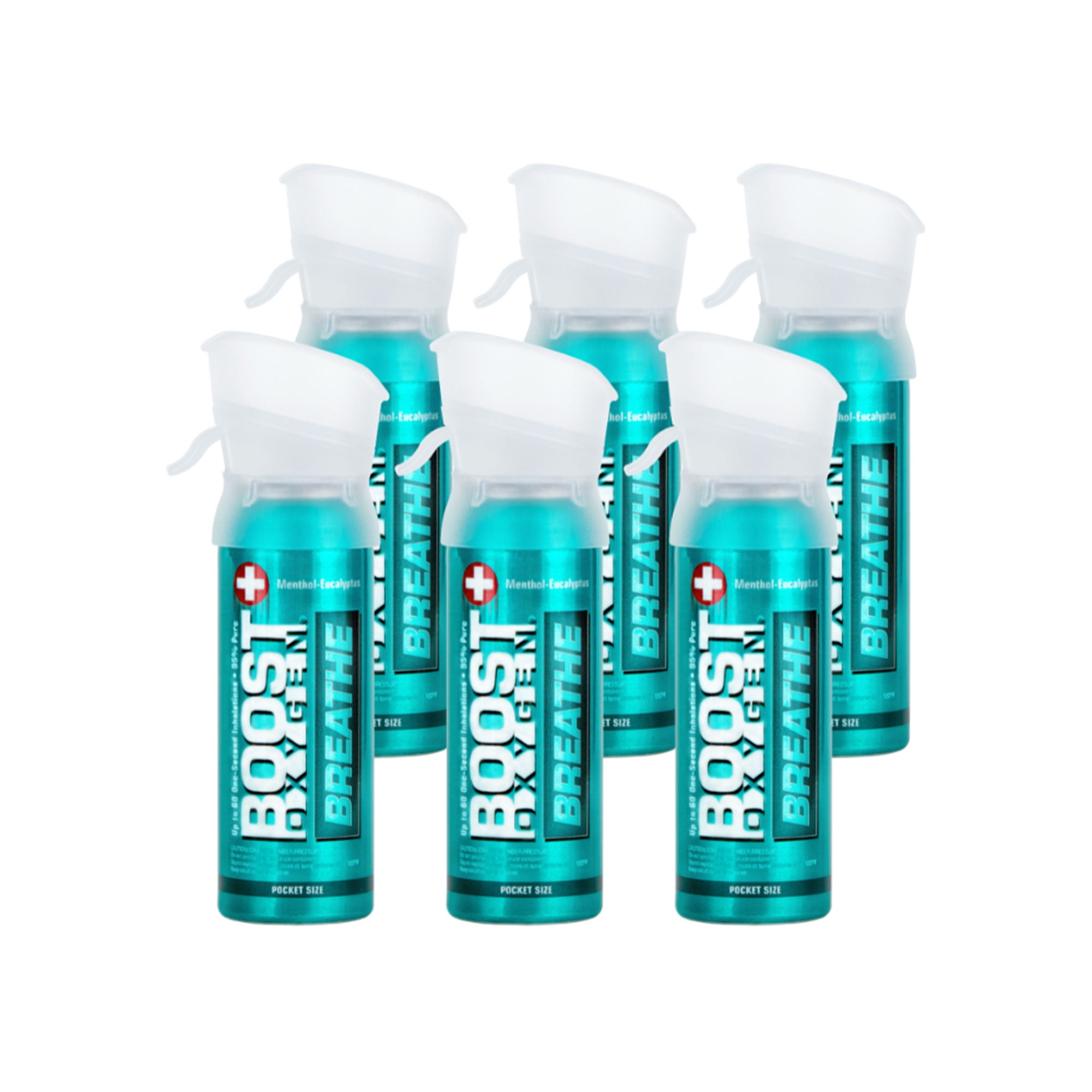 Boost Oxygen Pocket Size 3L Respiratory Support Canister, Menthol, 6 Pack