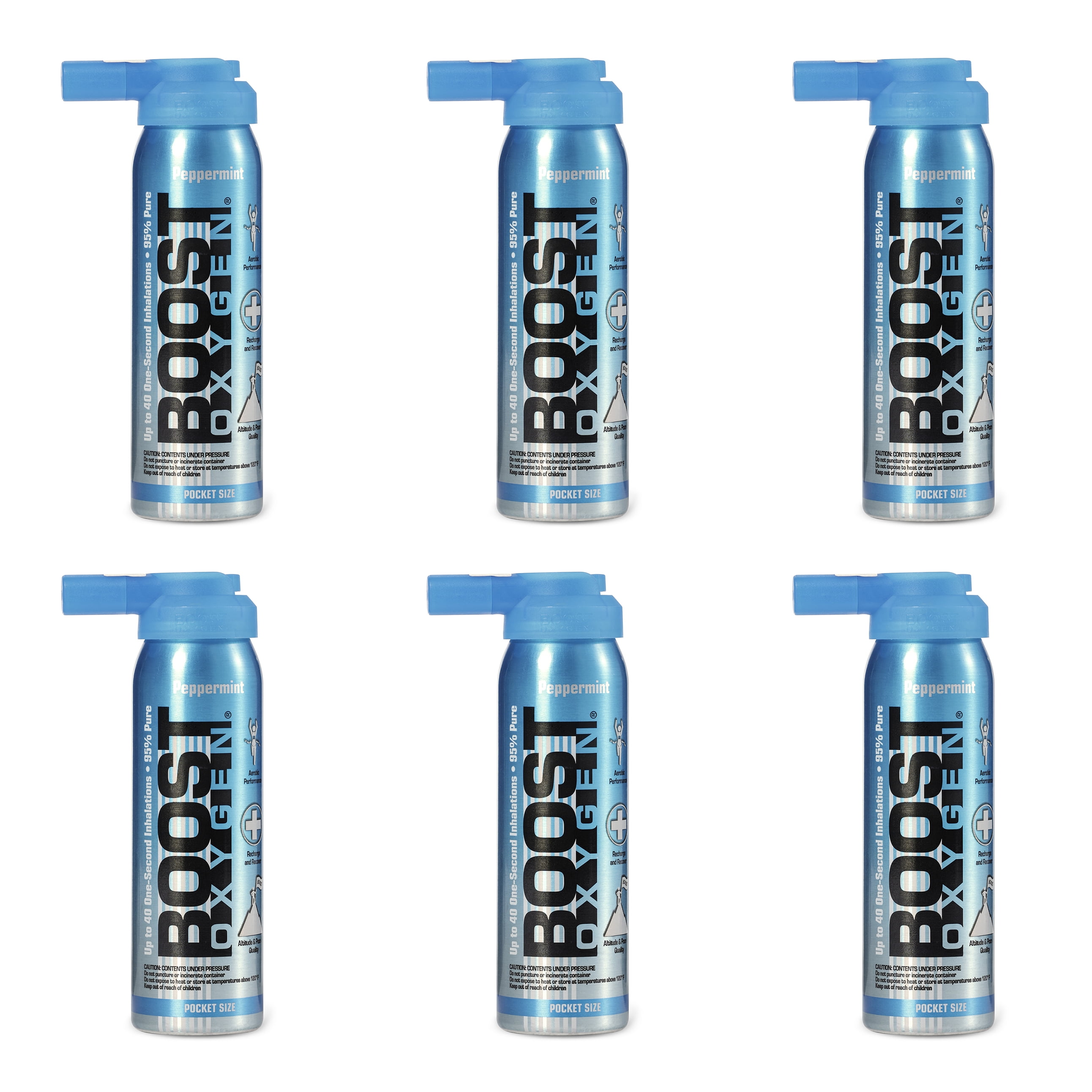 Boost Oxygen Canned 2Liter Natural Oxygen Canister, Peppermint (6 Pack