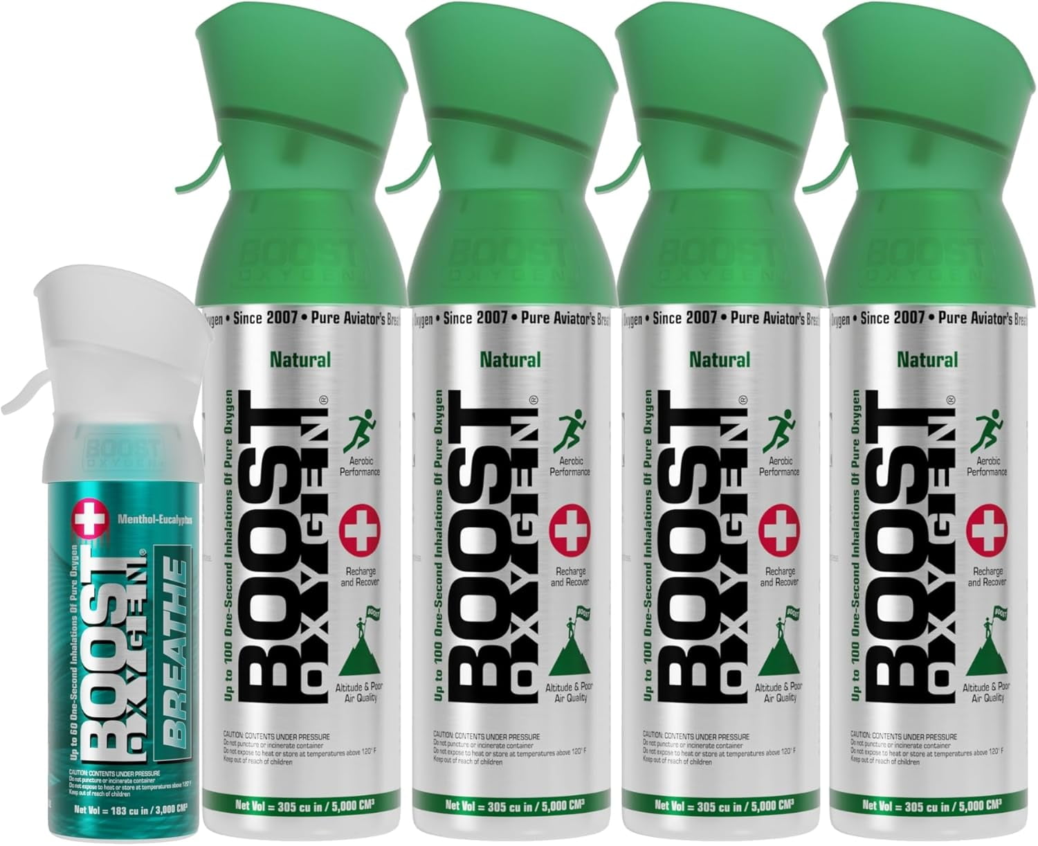 Boost Oxygen Canned 4 Portable 5 Liter Natural Oxygen Canister Bottle ...