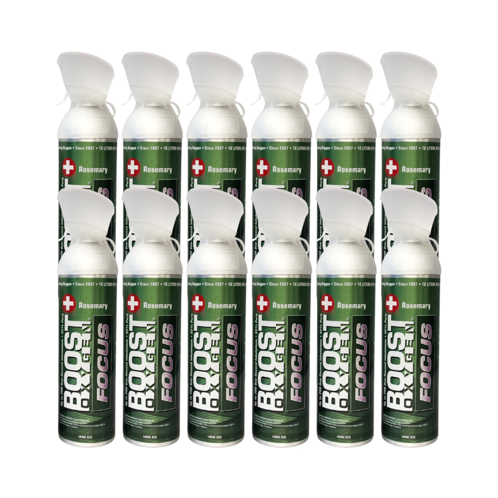 Boost Oxygen FOCUS Rosemary Aroma 10 L Canister Respiratory Support, 12 Pk
