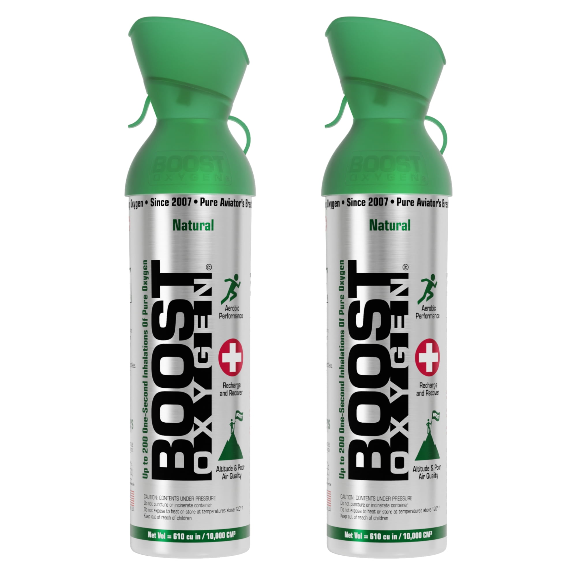 Boost Oxygen Large Natural 10L Canister | Respiratory Support for Aerobic Recovery, Altitude, Performance & Health (2 Pack)