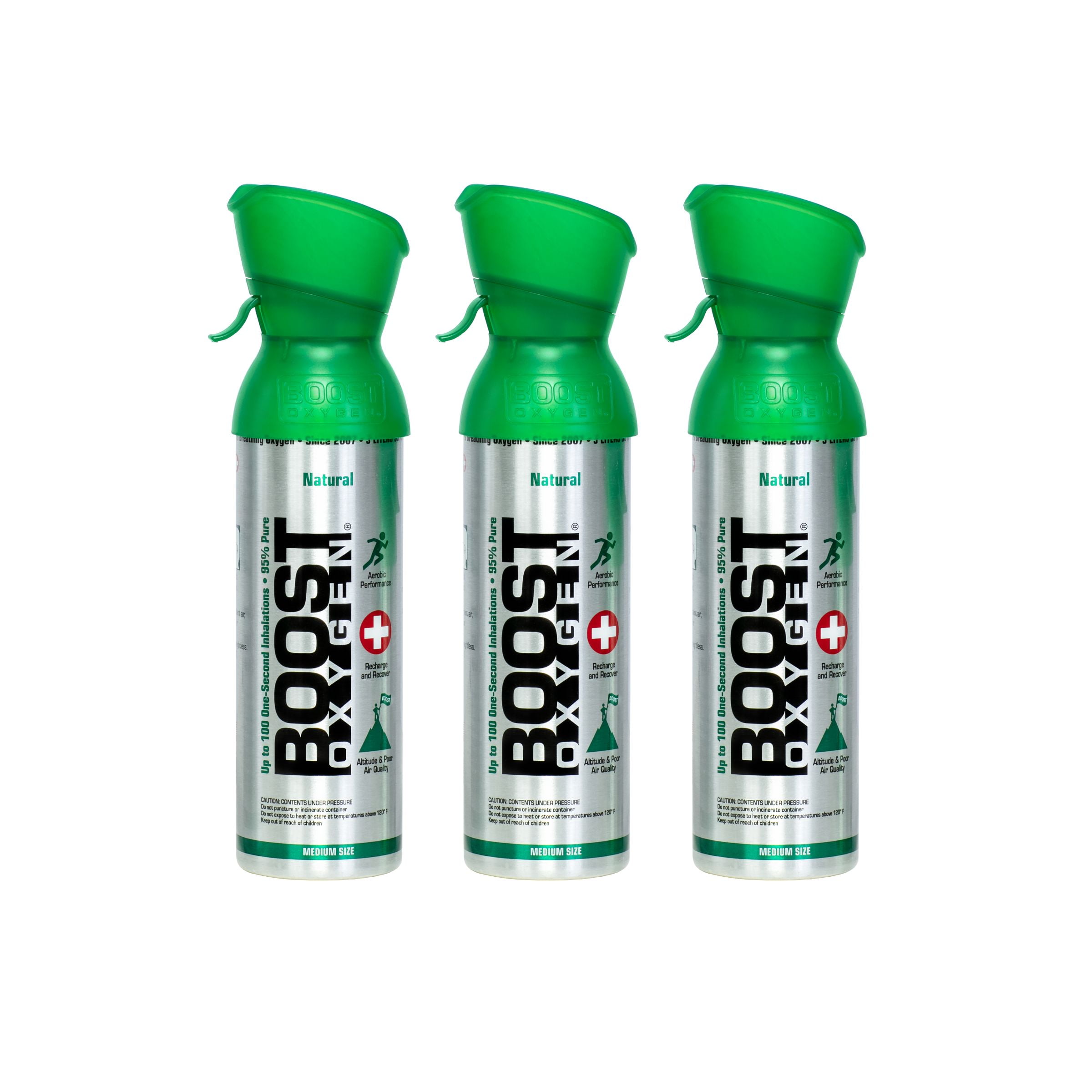 Boost Oxygen Natural Medium 5 Liter 3 pack, Supplemental Canned Oxygen, Model 611
