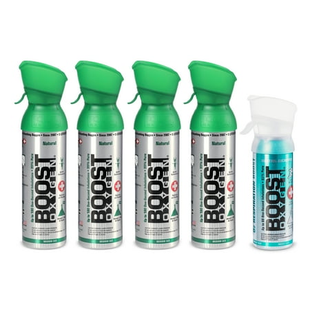 Boost Oxygen Natural 4 Pure Canned Oxygen Canisters w/ 1 Pocket Sized