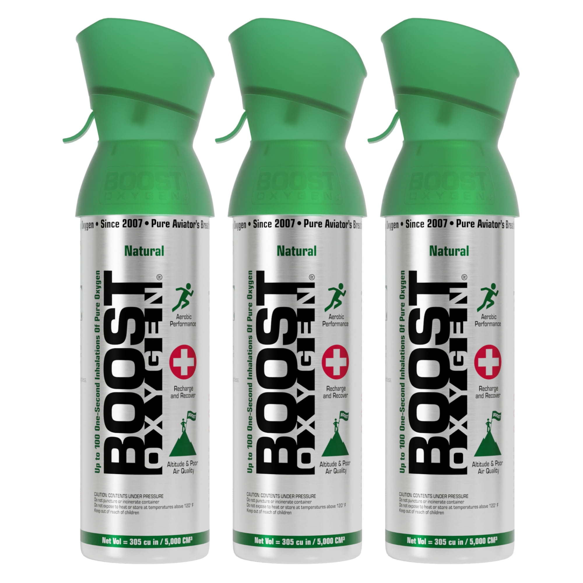 Boost Oxygen Portable Canned Oxygen, Natural, 5L, 3 Pack
