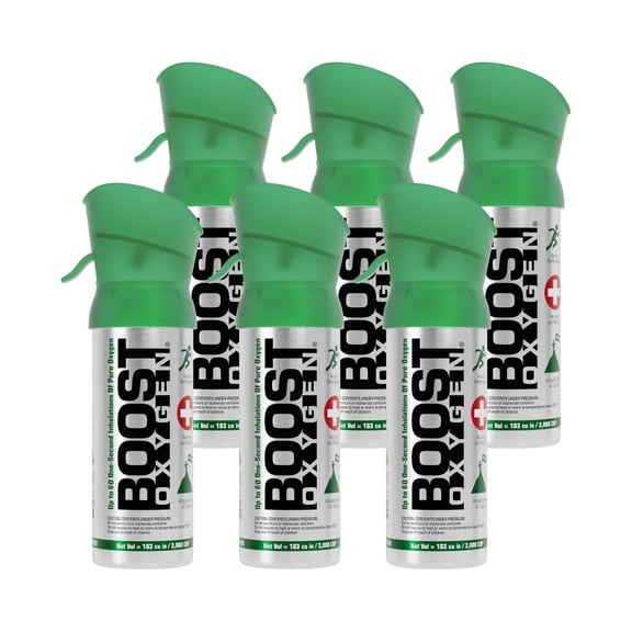 (6 pack) Boost Oxygen Portable Canned Oxygen, Natural, 3L