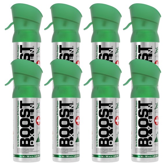 (8 pack) Boost Oxygen Portable Canned Oxygen, Natural, 3L