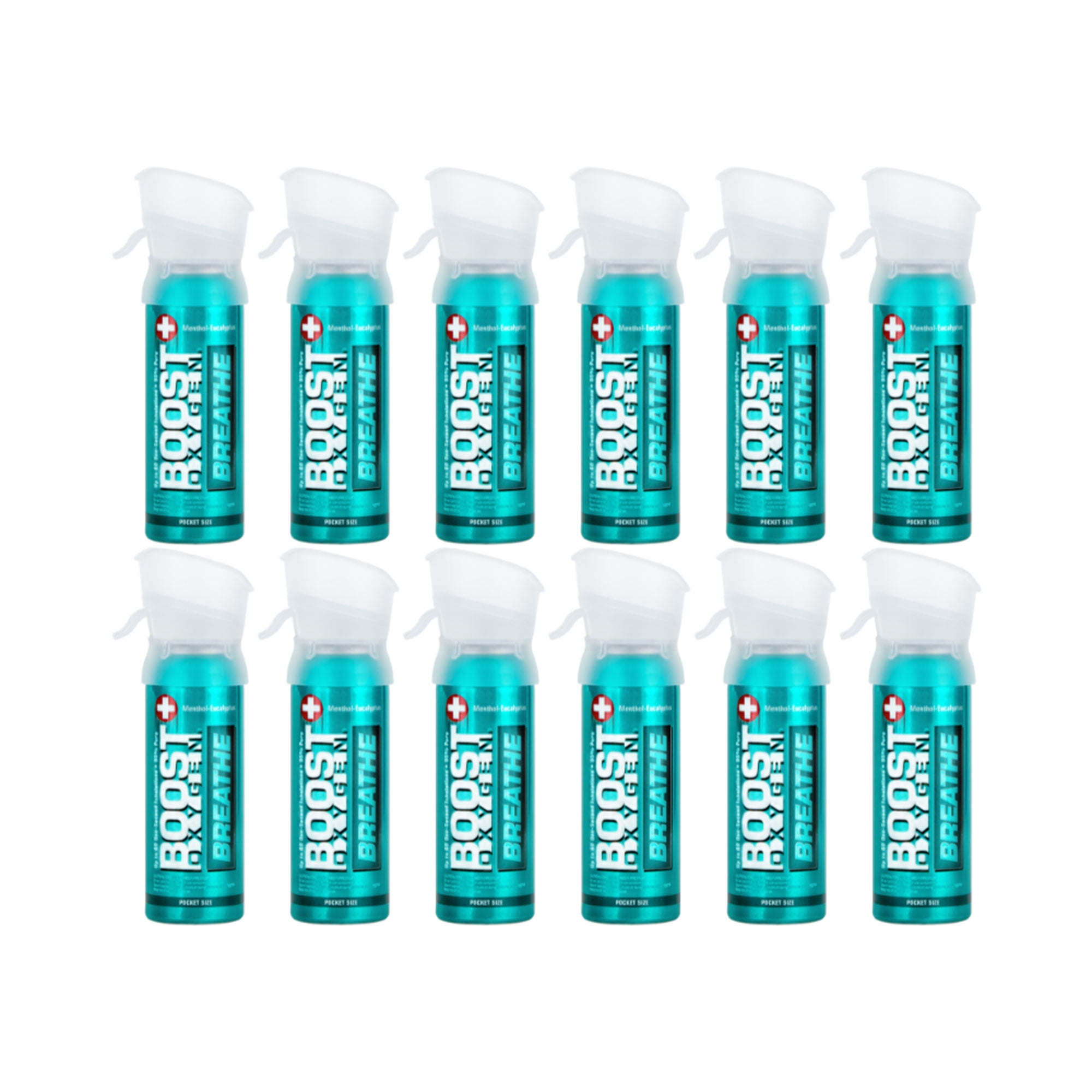 Boost Oxygen Pocket Size 3L Respiratory Support Canister, Menthol, 12 Pack