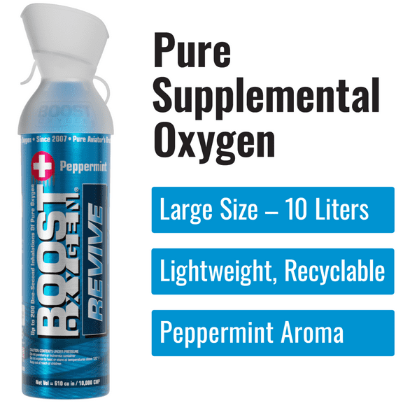 Boost Oxygen Portable Canned Oxygen, Peppermint, 10L