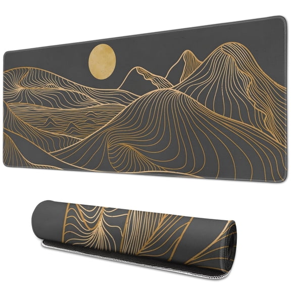 "Boost Your Productivity: Large Desk Mat with Non-Slip Rubber Base. Waterproof, Seamed Edges. Perfect as Keyboard and Computer Mat, Big XL Black Mousepad - 31.5x11.8 inch."