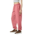 thumbnail image 1 of Boost Straight Leg Sweatpants Women Fleece Cuffed Joggers Comfy Daily Track Pant Athletic Fit Trousers 06-Pink L, 1 of 3