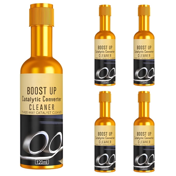 Boost Up Catalytic Converter Cleaner, 5Pcs Three Way Catalyst Cleaner, Engine Cleaner Booster, Engine Carbon Deposit Remover for Car (120ml/pcs)
