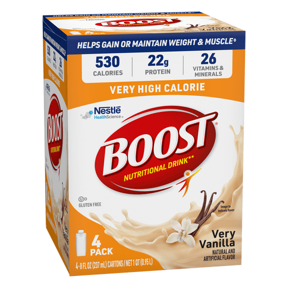 Boost Very High Calorie Vanilla Nutritional Drink 4 Pack