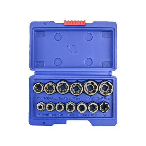 Boost Work Efficiency with 13pc Bolt Extractor Socket Nut Remover Easily Use