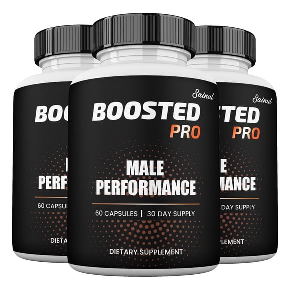 Boosted PRO Blood Flow Capsules, Maximum Strength, Boosted PRO Male Supplement Pills (3 Pack)