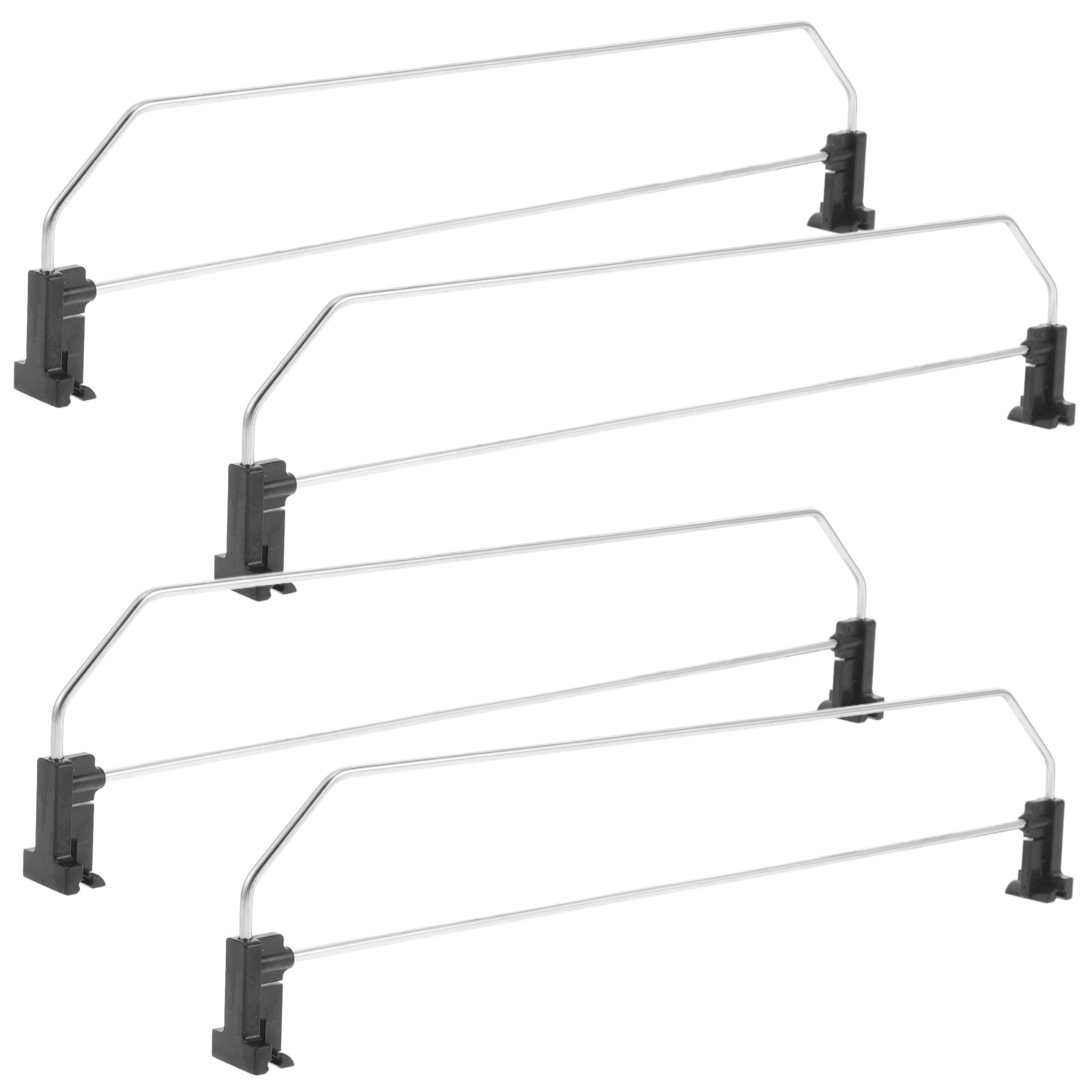 Adjustable Double-Layer Iron Shelf Dividers for Storage Use 4pcs Silver ...