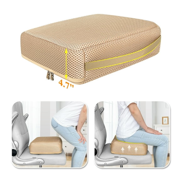 Booster Seat Cushion Extra Firm Chair Foam Cushion for Adults Booster Seat Elevation Pillow Lift Cushion for Chair, Couch, Office, Patio