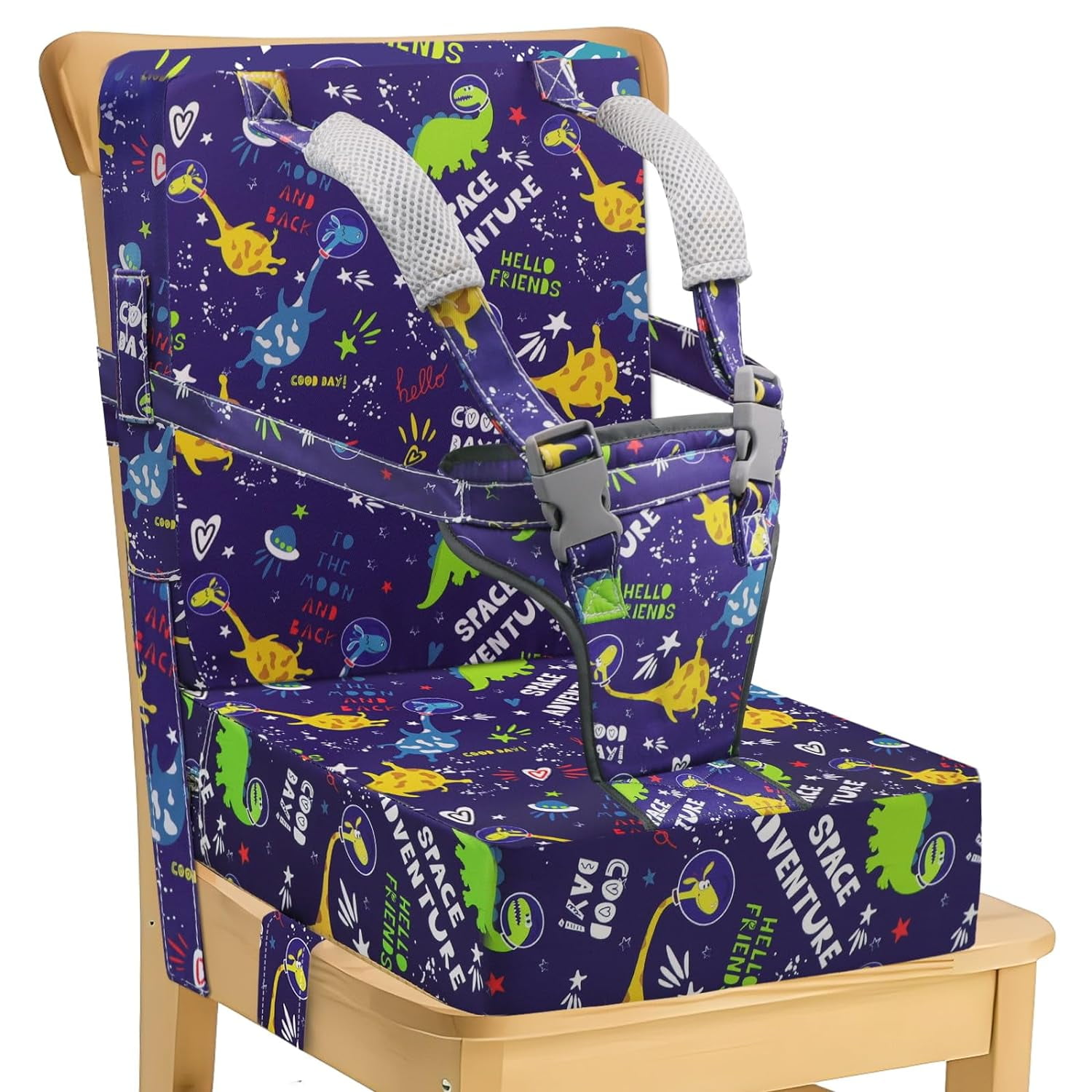 Booster Seat for Kitchen Chair at Table Toddler Harness Seat Straps