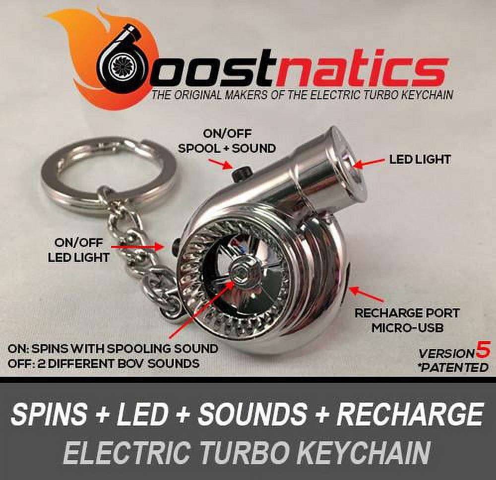 Boostnatics Electric Turbo Keychain V5. Blue finish.No air blowing
