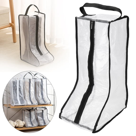 Boot Bag Shoe Storage Bag - Waterproof Portable Boot Storage Bag, Dustproof Clear Boot Bag, Breathable Fabric Tall Boot Home Closet Travel Bag Beige 11x7.87x18.9 Inch (1Pcs)