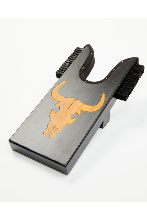 Unisex Long Horn Wood Jack With Scrubber Dark Brown One Size