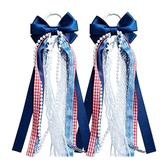 Boot Bows for Cowgirl Boots Ribbon Bow Martin Boot Bows with Glitter Pearl Lace Plaid Design Holiday Birthday School Accessory Decor for Women Girls White Satin Polyester,B