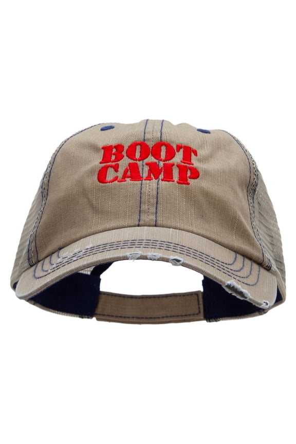 Boot Camp Embroidered Low Profile Special Cotton Mesh Cap - Khaki OSFM