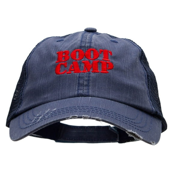 Boot Camp Embroidered Low Profile Special Cotton Mesh Cap - Navy OSFM