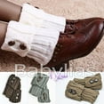 thumbnail image 1 of Boot Cuffs Socks Leg Warmers Crochet Knit Toppers Girls Button Knee Leggings, 1 of 1