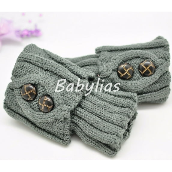 Boot Cuffs Socks Leg Warmers Crochet Knit Toppers Girls Button Knee Leggings