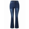 thumbnail image 1 of Boot Cut Jeans for Women Mid Waist Tummy Control Trendy Flare Jeans Straight Denim Pants L, 1 of 6