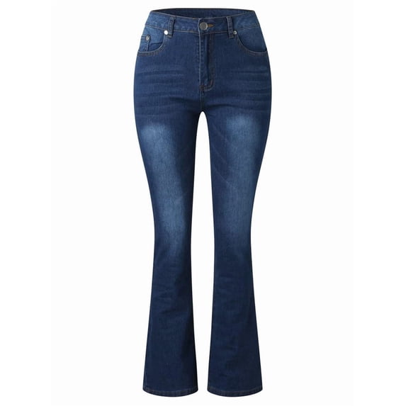 Boot Cut Jeans for Women Mid Waist Tummy Control Trendy Flare Jeans Straight Denim Pants L