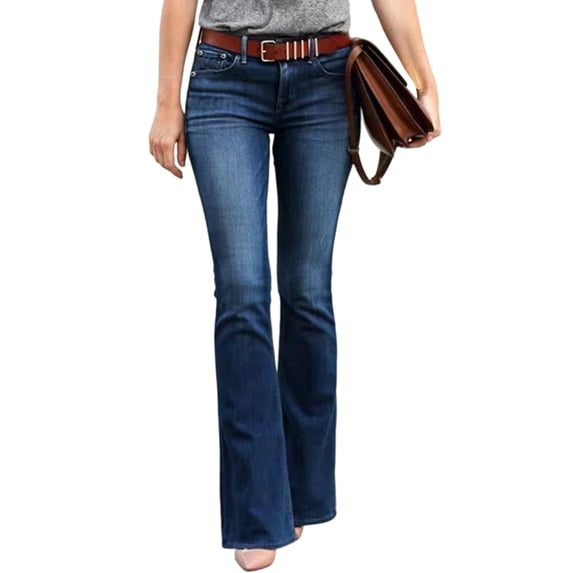 Boot Cut Jeans for Women Mid Waist Tummy Control Trendy Flare Jeans Straight Denim Pants S
