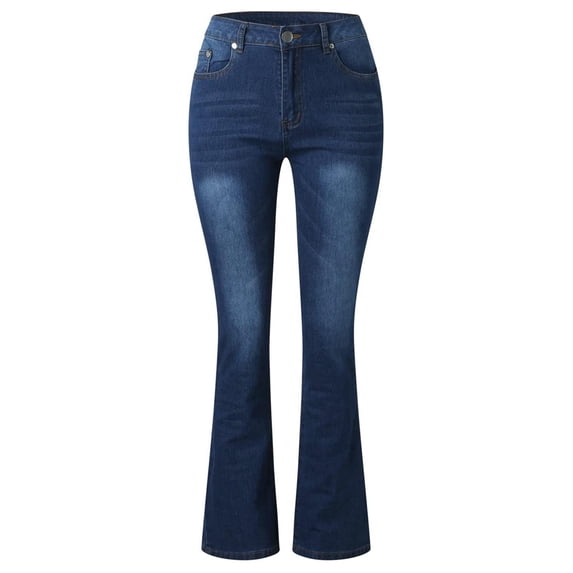 Boot Cut Jeans for Women Mid Waist Tummy Control Trendy Flare Jeans Straight Denim Pants XXL