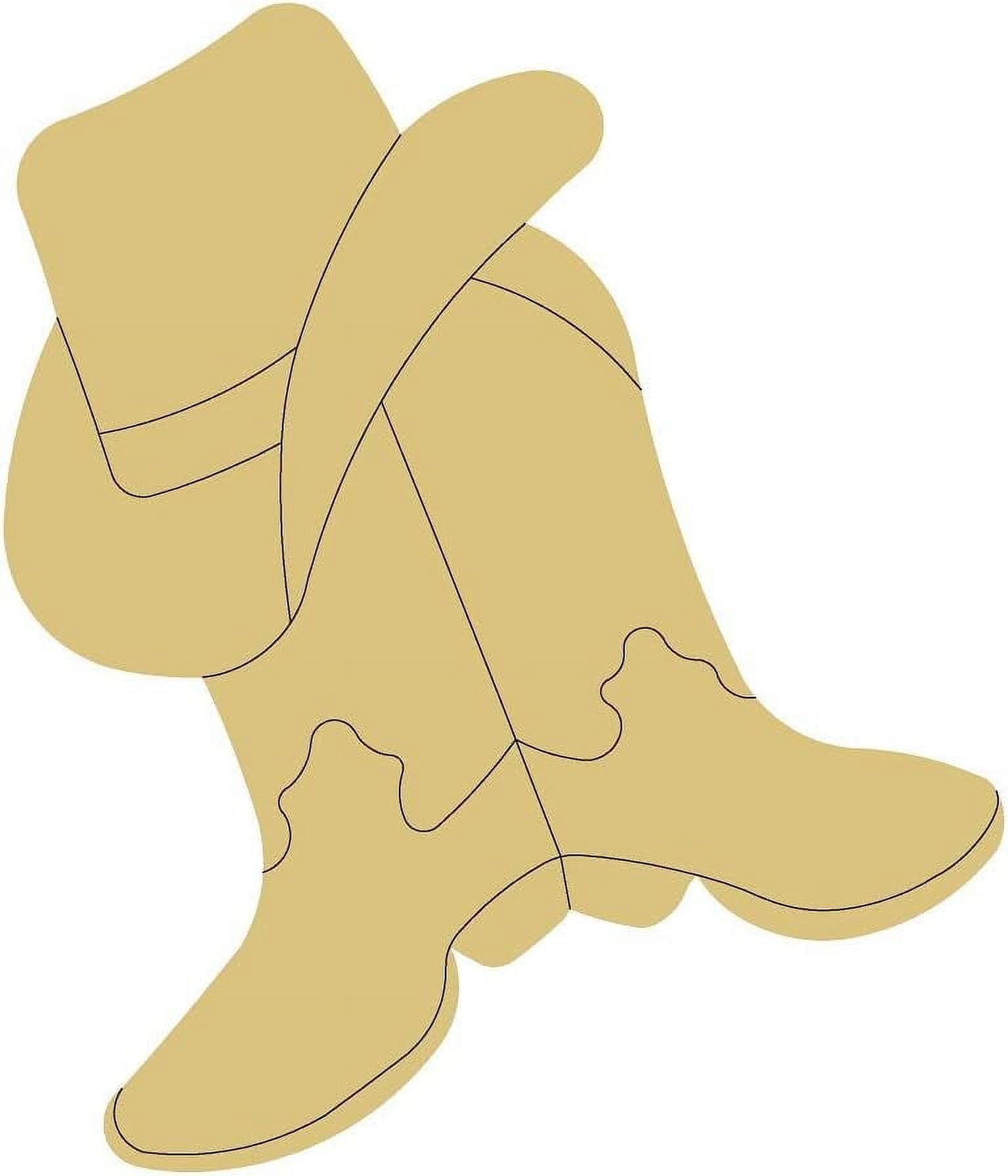 Boot Design By Lines Cutout Unfinished Wood Spurs Horseback Riding